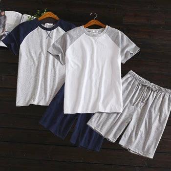 Men's Short Sleeve Pajamas Set by GJG Denim