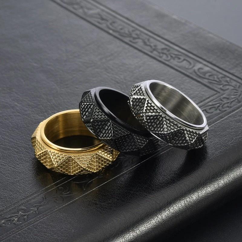 Titanium Steel Pyramid Men's Ring by GJG Denim