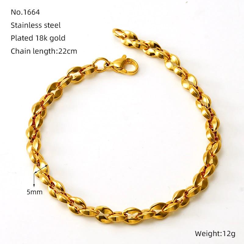 Stainless Steel Gold-plated Bracelet For Men by GJG Denim