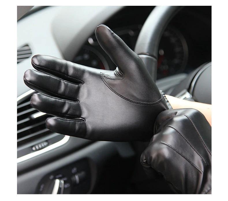 Men's PU Leather Gloves by GJG Denim