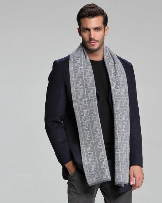 Men's Cashmere Tide Business Casual Double-sided Scarf by GJG Denim