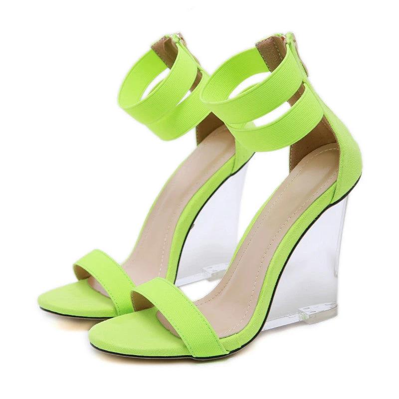 Summer Zip Toe Wedge Heels by GJG Denim