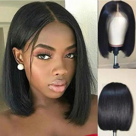 Wig Women Short Human Hair Wigs Bob Brazilian Black Women Remy by GJG Denim