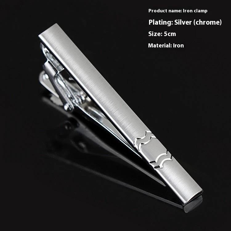 Men's Business Silver Simple Fashion Short Tie Clip by GJG Denim