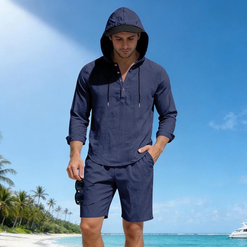 Lightweight Breathable Loose-fit Linen Men's Suit by GJG Denim
