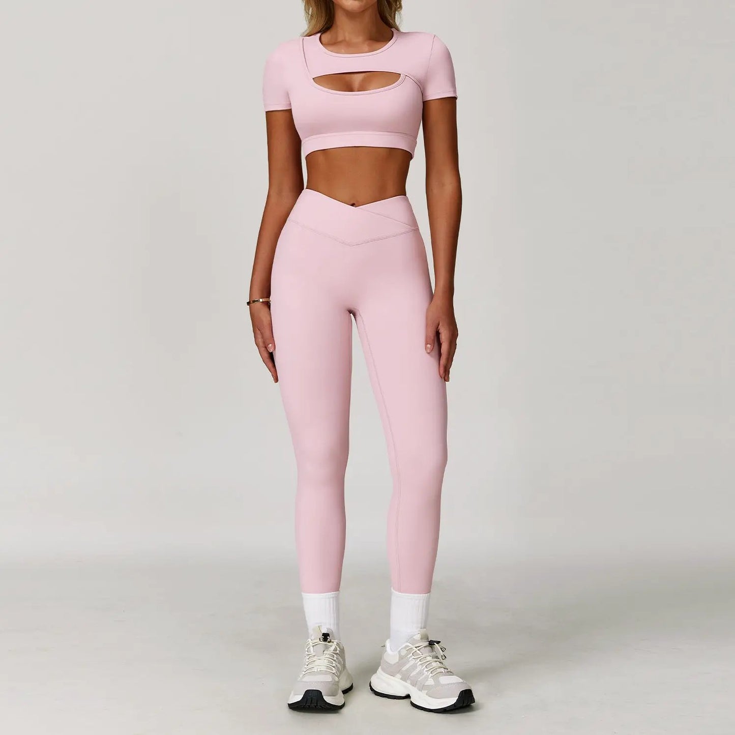 Dare To Show Off This Cross-border Color-block Yoga Set With A Beautiful Back by GJG Denim