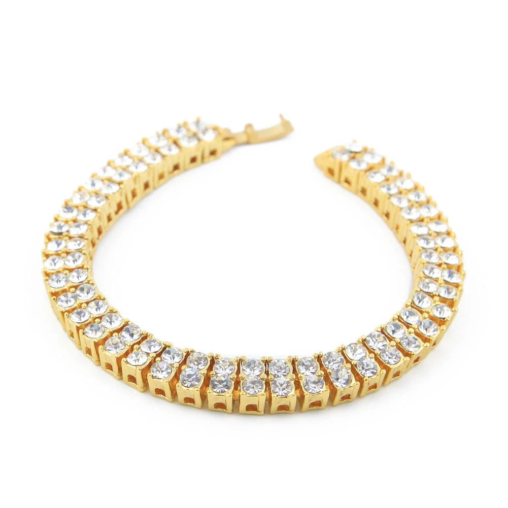 Men's 2 Row Rhinestone Bracelet by GJG Denim