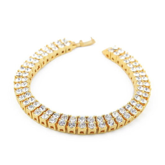 Men's 2 Row Rhinestone Bracelet by GJG Denim