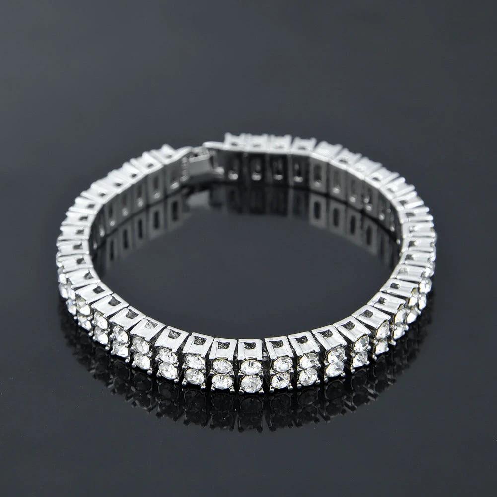 Men's 2 Row Rhinestone Bracelet by GJG Denim