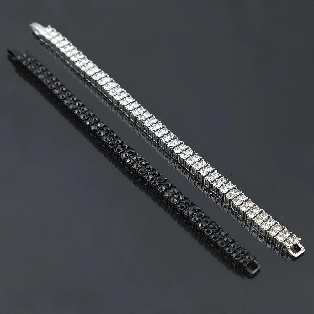 Men's 2 Row Rhinestone Bracelet by GJG Denim