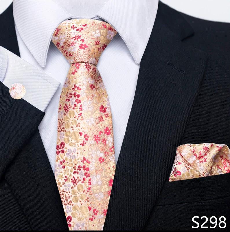 Men's Creative All-match Business Formal Wear Tie Scarf Cufflink Set by GJG Denim
