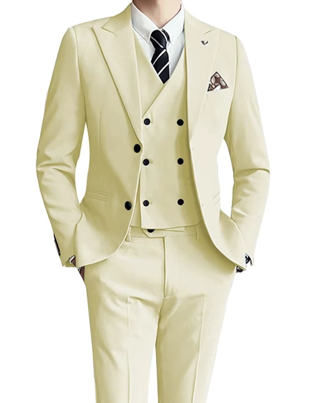 Men's Three-Piece Suit Assorted Colors by GJG Denim