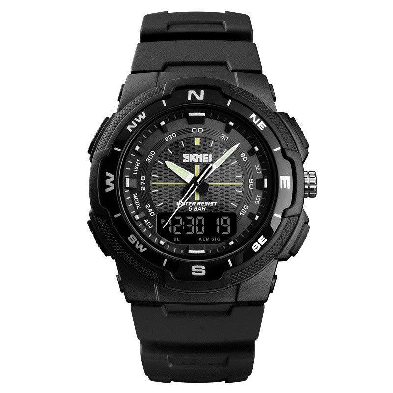Men's Electronic Double Display Rubber Watch by GJG Denim