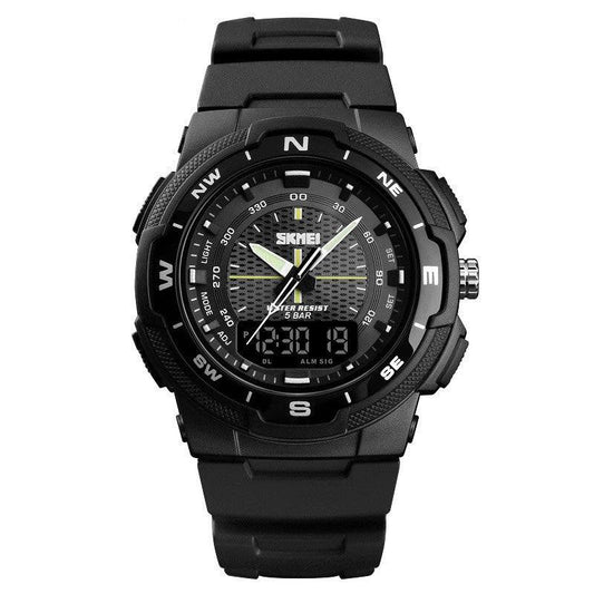 Men's Electronic Double Display Rubber Watch by GJG Denim