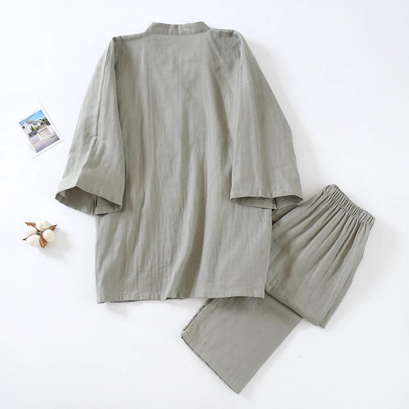 Men's Pure Cotton Gauze Pajamas by GJG Denim