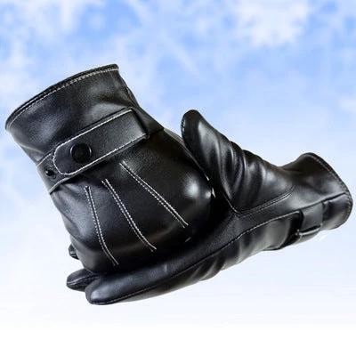 PU Leather Touch Screen Gloves For Men by GJG Denim