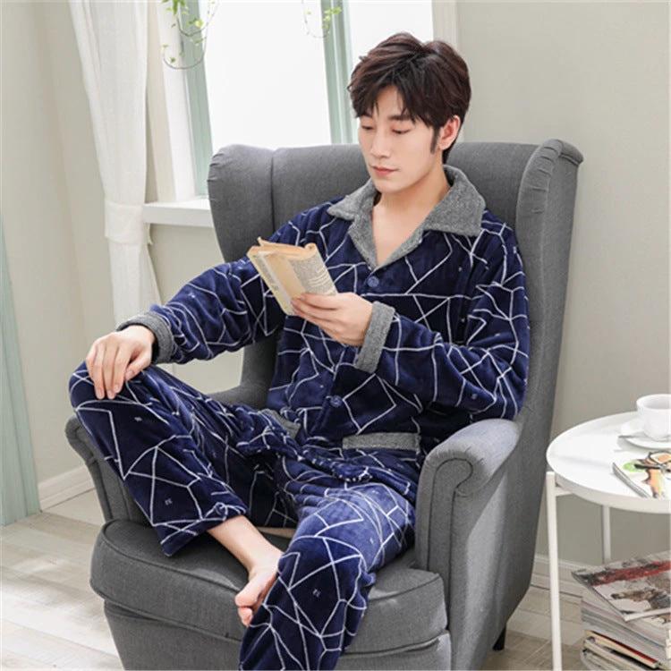 Men's Warm Casual Pajamas by GJG Denim