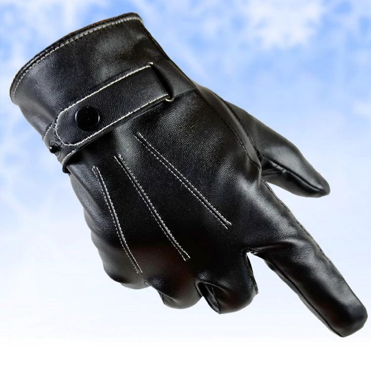 PU Leather Touch Screen Gloves For Men by GJG Denim