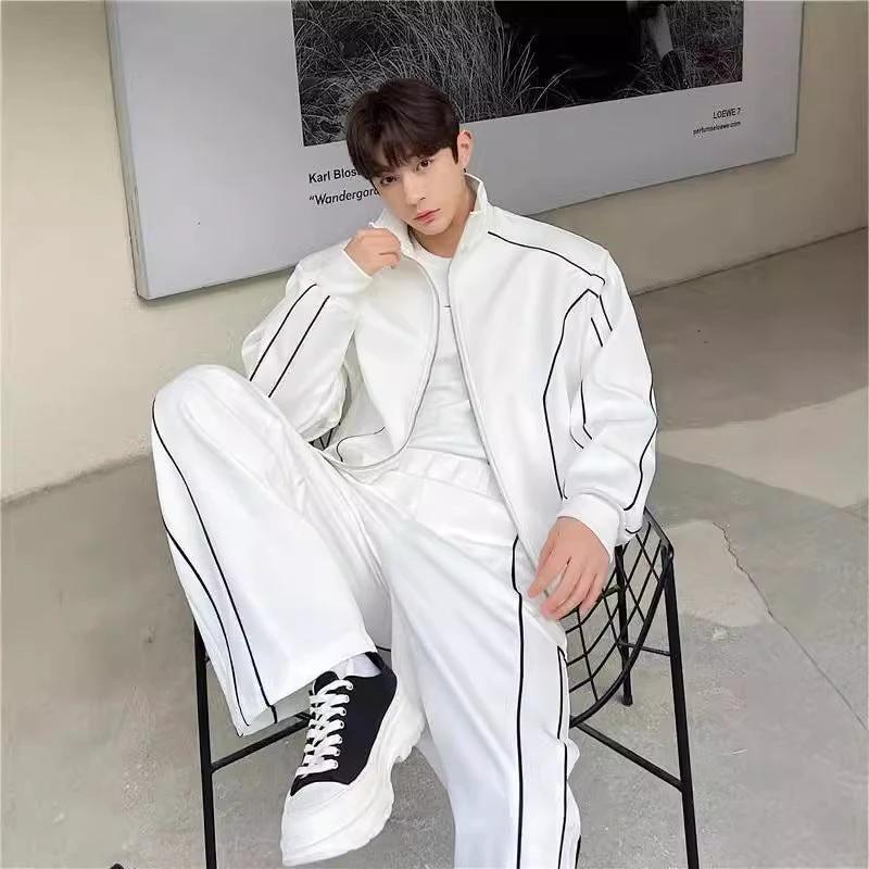 Men's Casual Wide-leg Pants Sports Suit by GJG Denim