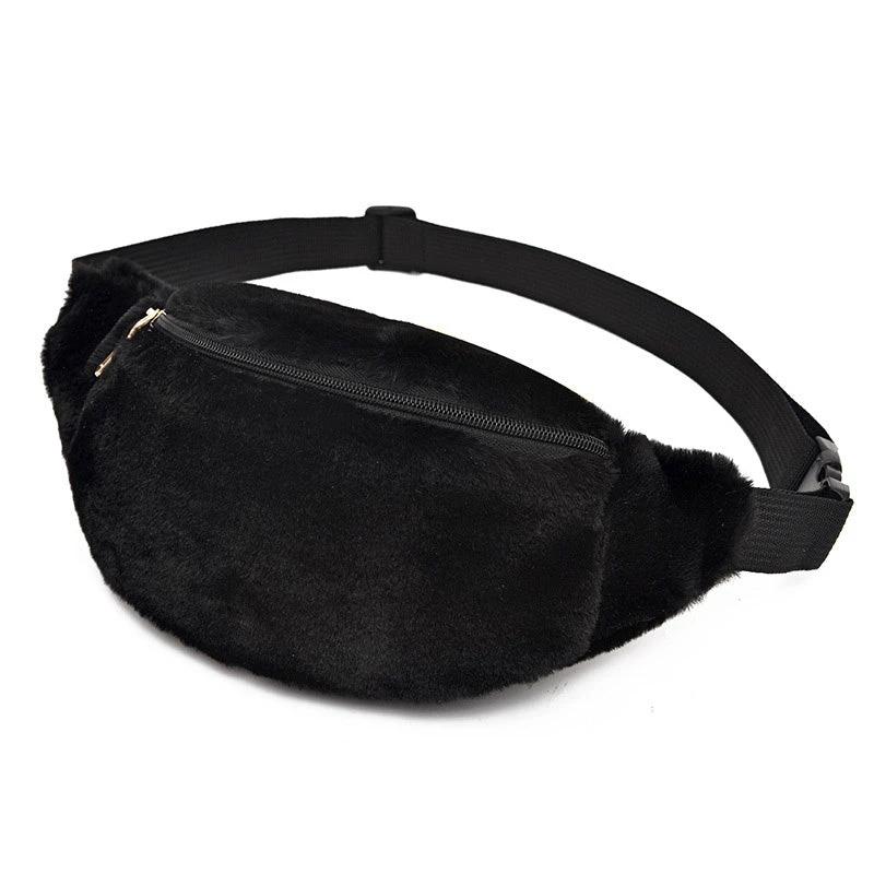 Women Waist Bag Artificial wool Fur Chest Bag by GJG Denim