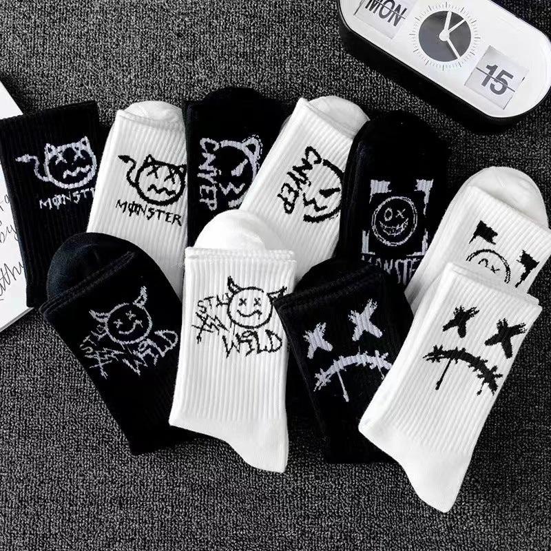 Men's Black And White Socks by GJG Denim