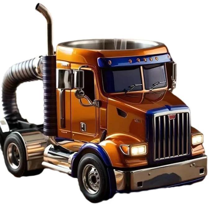 Durable Semi Truck Handcrafted Coffee Cup by GJG Denim