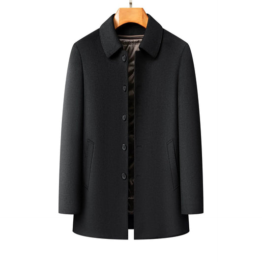 Men's Lapel Double-sided Woolen Coat by GJG Denim