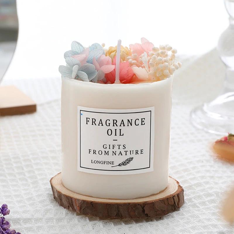 Dried Flowers Decor Romantic Candles by GJG Denim