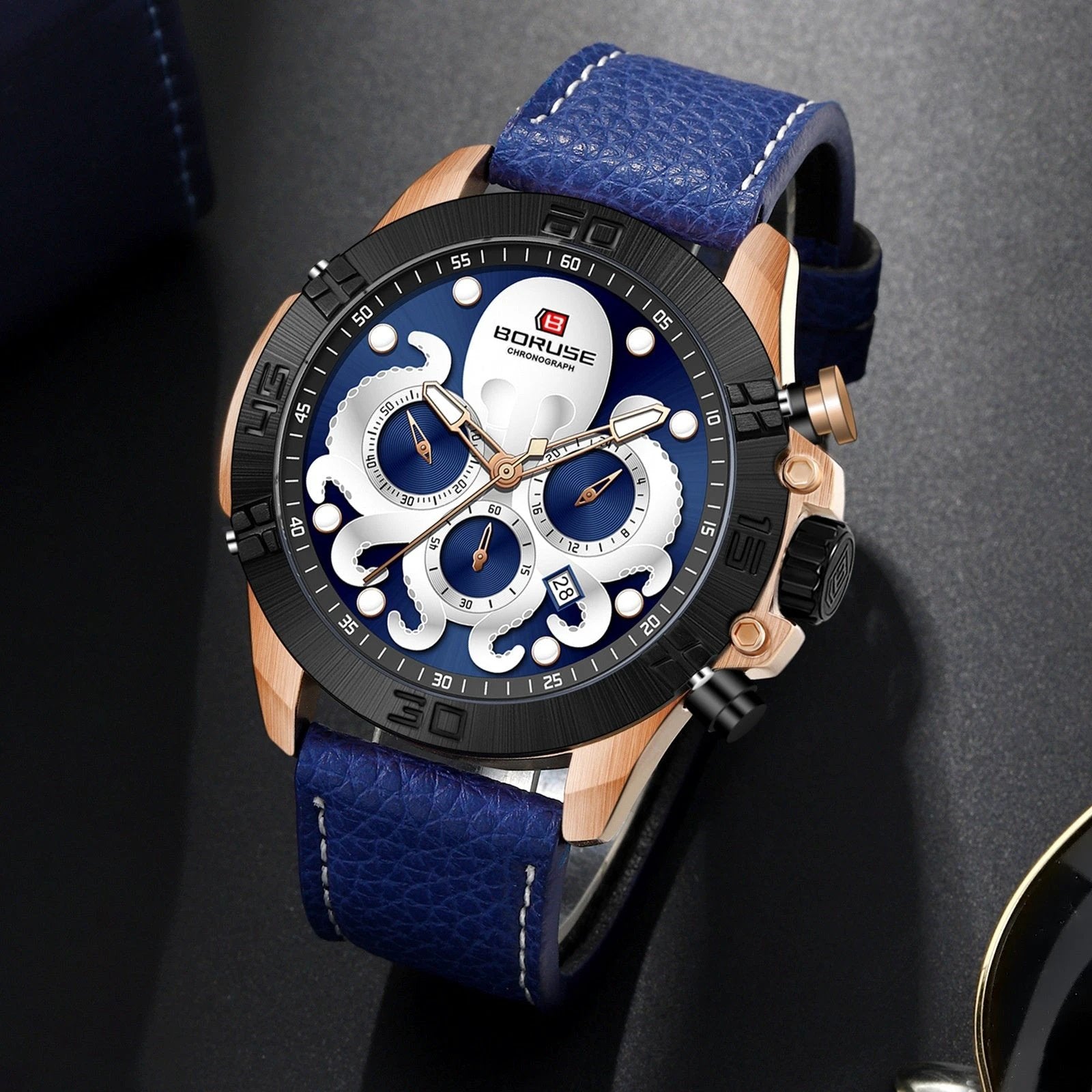 Men's Octopus Waterproof Luminous Quartz Watch by GJG Denim