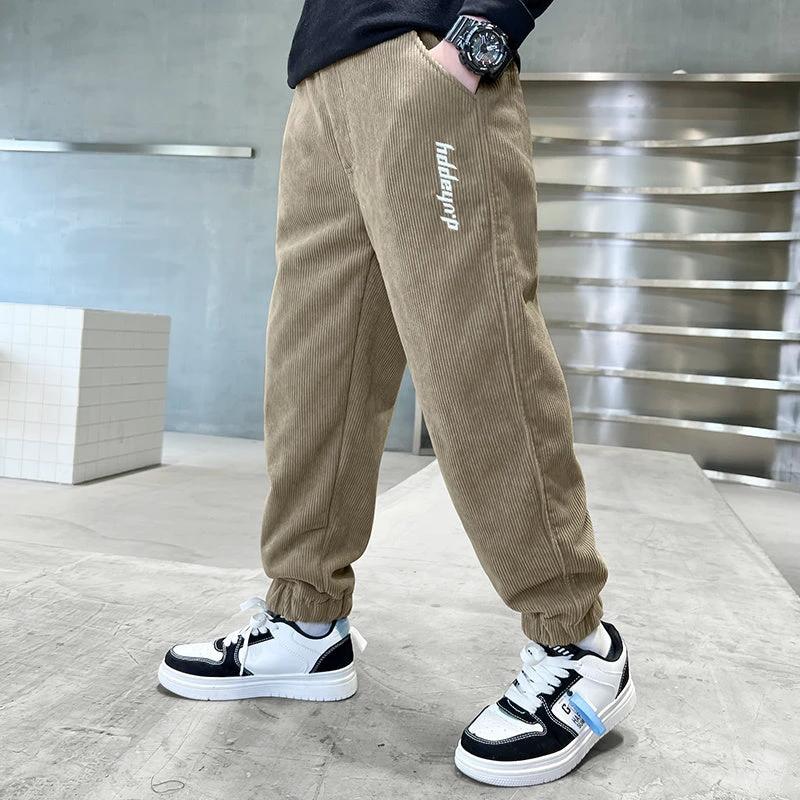 Children's Pants, Boys' Pants, Spring And Autumn Collection 2025 New Style Wholesale, Large Children's Sports Pants, Export Long Pants, Trendy Corduroy Cross-border by GJG Denim