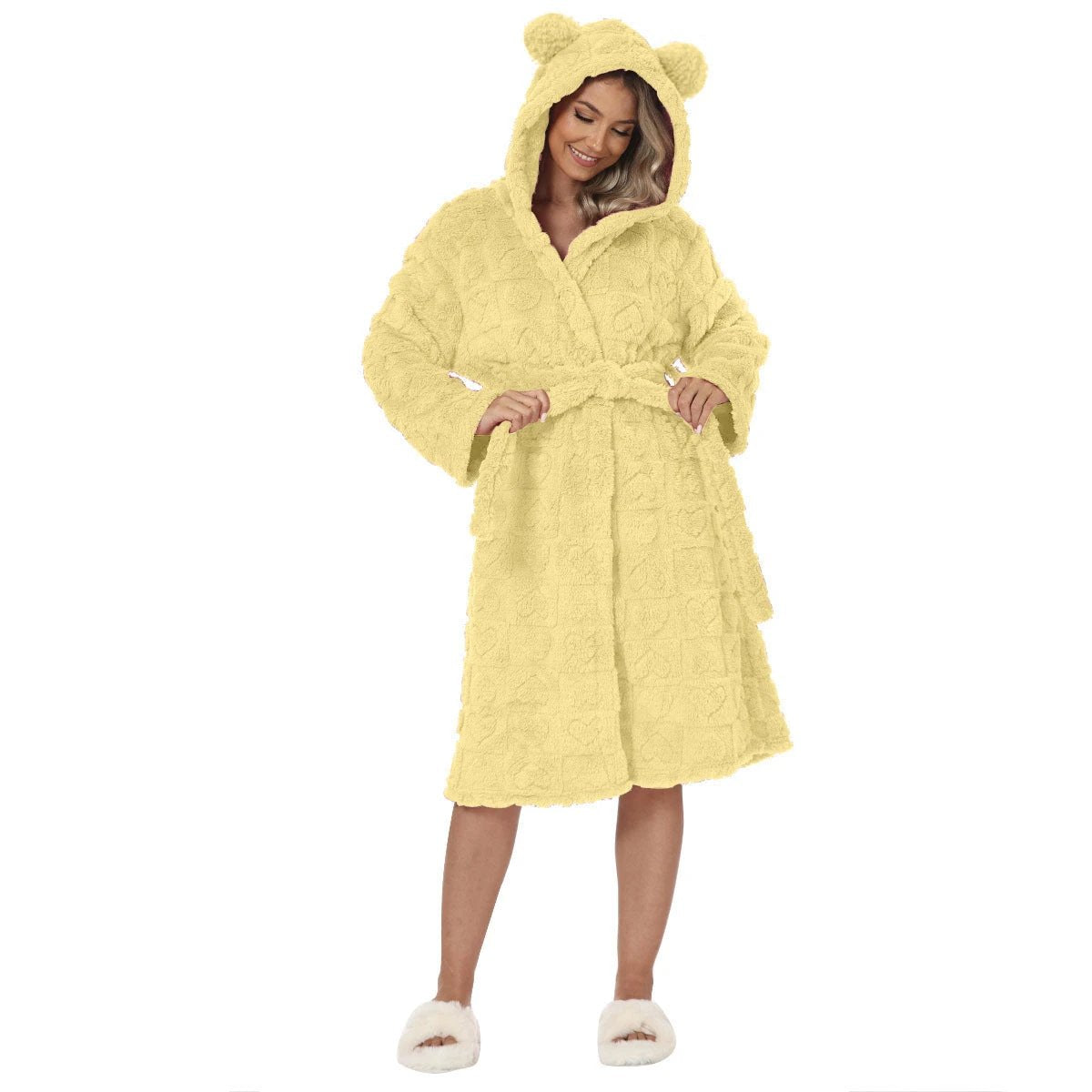 Bathrobe Night-robe Love Flannel Sweet Cute by GJG Denim