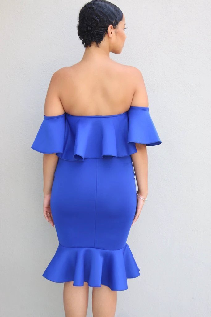 Women Elastic Pregnant Women Ruffles Dress by GJG Denim