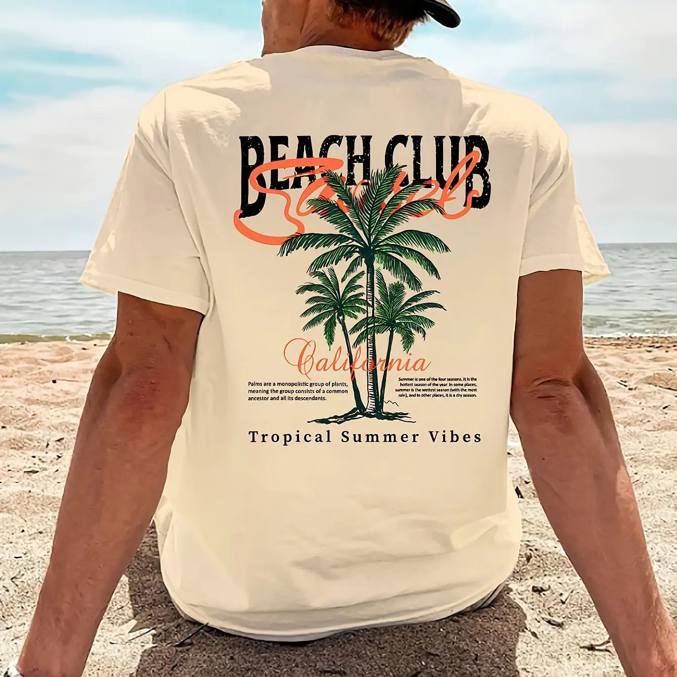Beach Club Pattern Printed Men's T-shirt by GJG Denim