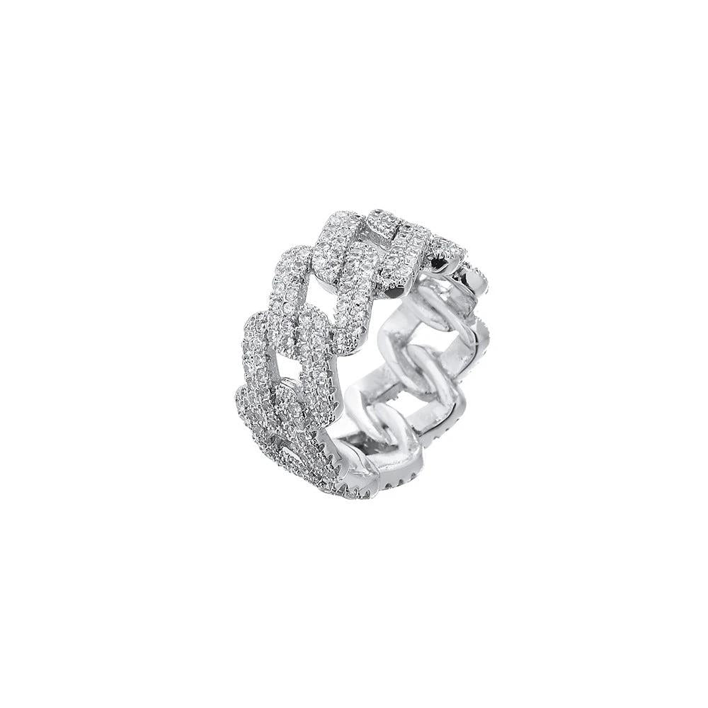 Full Zirconia Cuban Ring For Men by GJG Denim