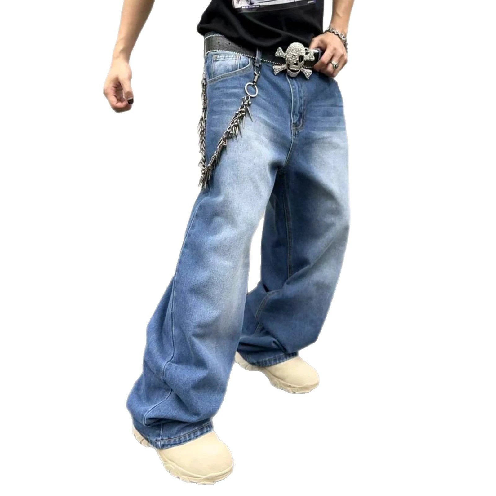 Men's Wash Loose Leg Jeans by GJG Denim