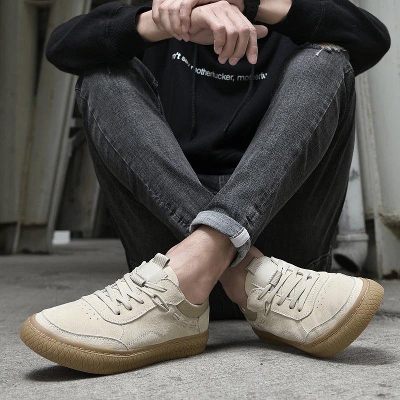 Men's Low Top Nubuck Leather Sneakers by GJG Denim