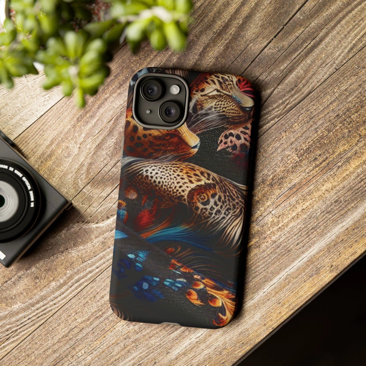 Stylish Tough Phone Case with Elegant Black and Gold Design by Printify