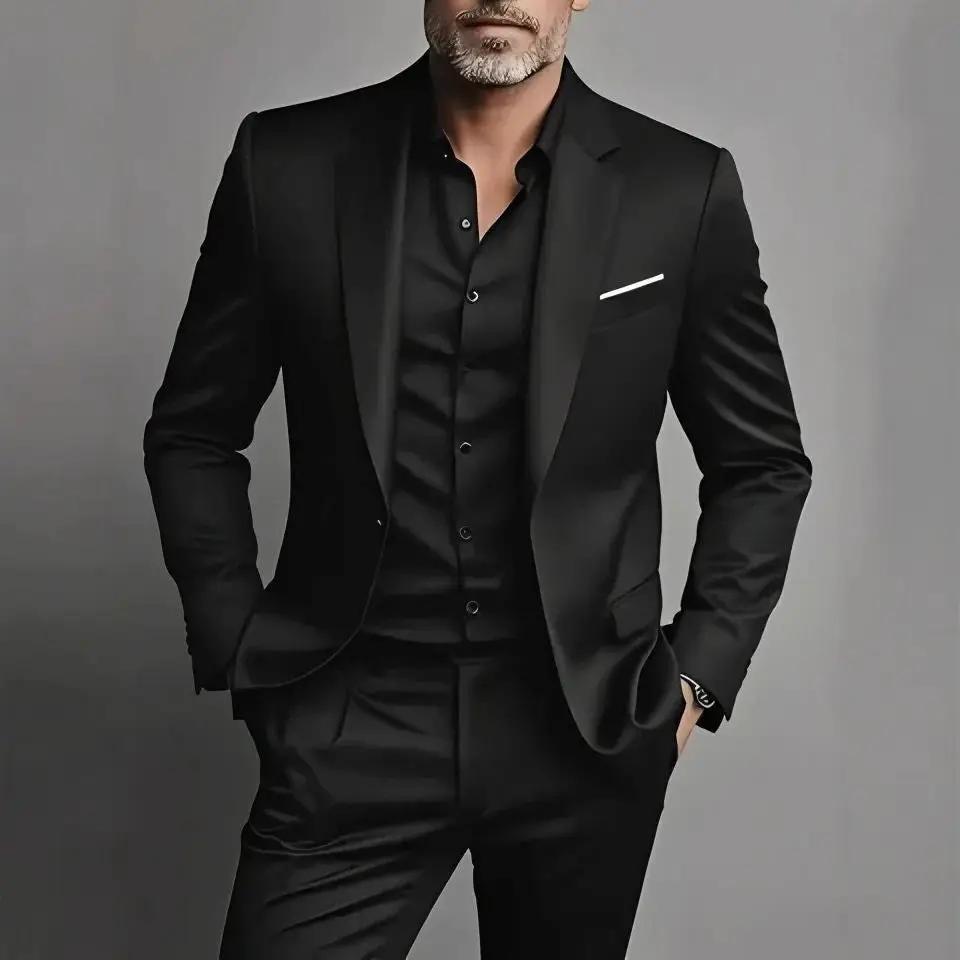 Men's Business-Casual Two-Piece Suit by GJG Denim
