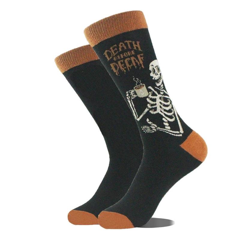 Men's Cartoon Animal Retro Oil Painting Mid-calf Socks by GJG Denim
