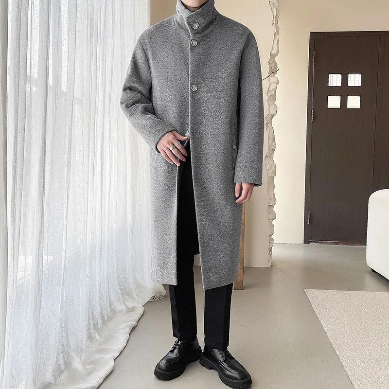 Winter Overknee Long Cotton And Thickening Woolen Coat by GJG Denim