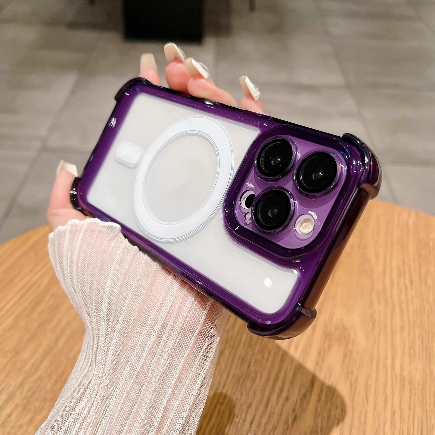 Transparent Airbag Phone Case Comes With Lens Protector All-inclusive Protective Cover by GJG Denim