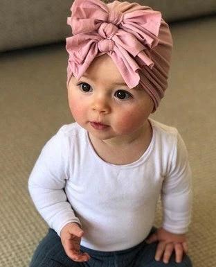 Pleated bowknot baby hat by GJG Denim