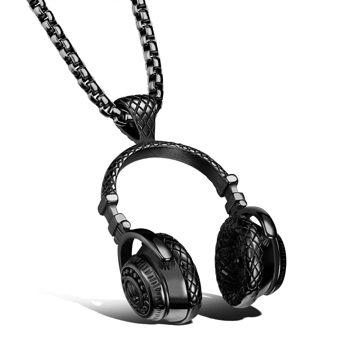 Titanium Music Headset Pendant And Necklace for Men by GJG Denim