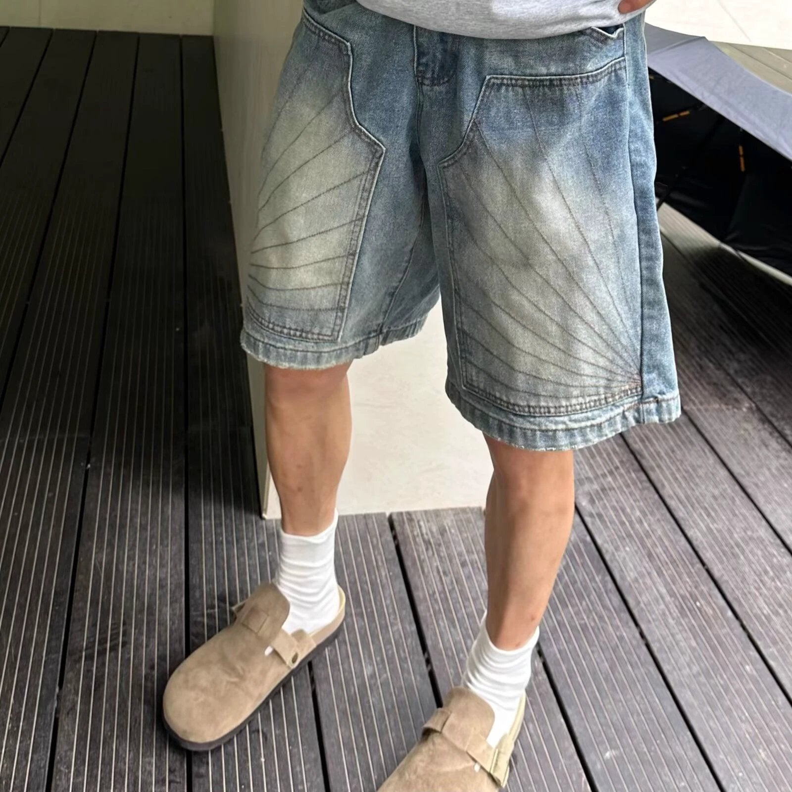 American Retro Do The Old Cowboy Shorts For Men And Women by GJG Denim