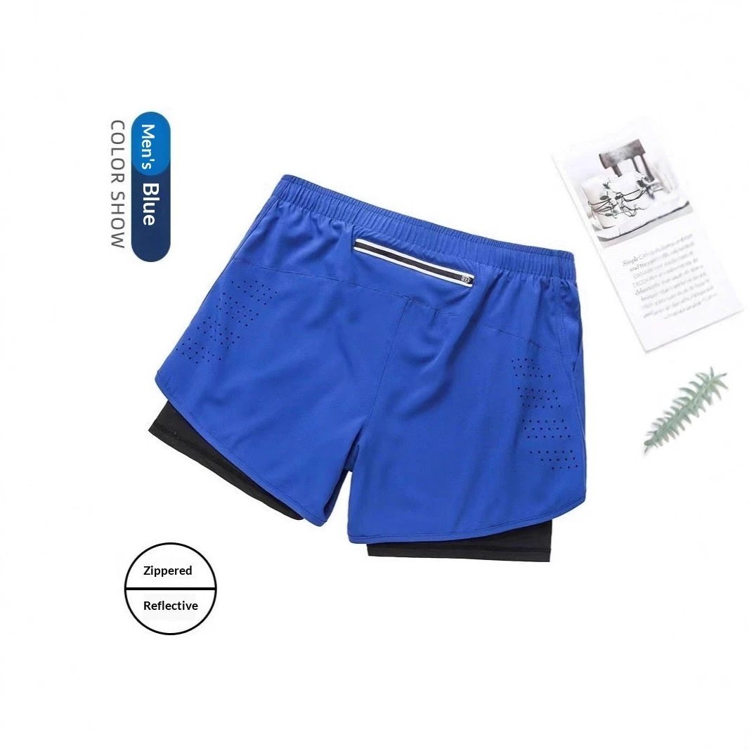Mens Laser-perforated Breathable And Comfortable Shorts by GJG Denim
