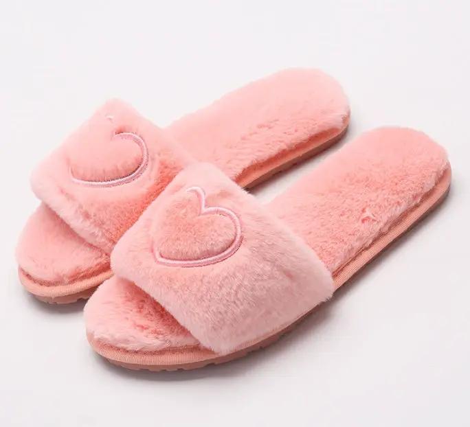 Plush slippers for women by GJG Denim