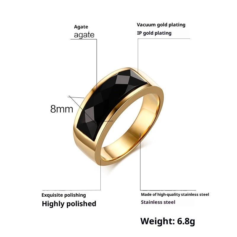 Glass Rhinestone Men's Ring by GJG Denim