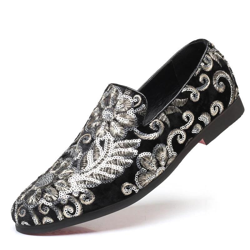Men's Casual Fashion Sequin Dress Shoes by GJG Denim