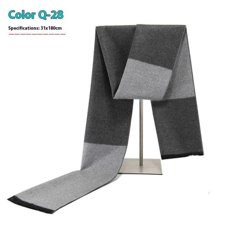 Men's Warm Cashmere-like Striped Scarf by GJG Denim