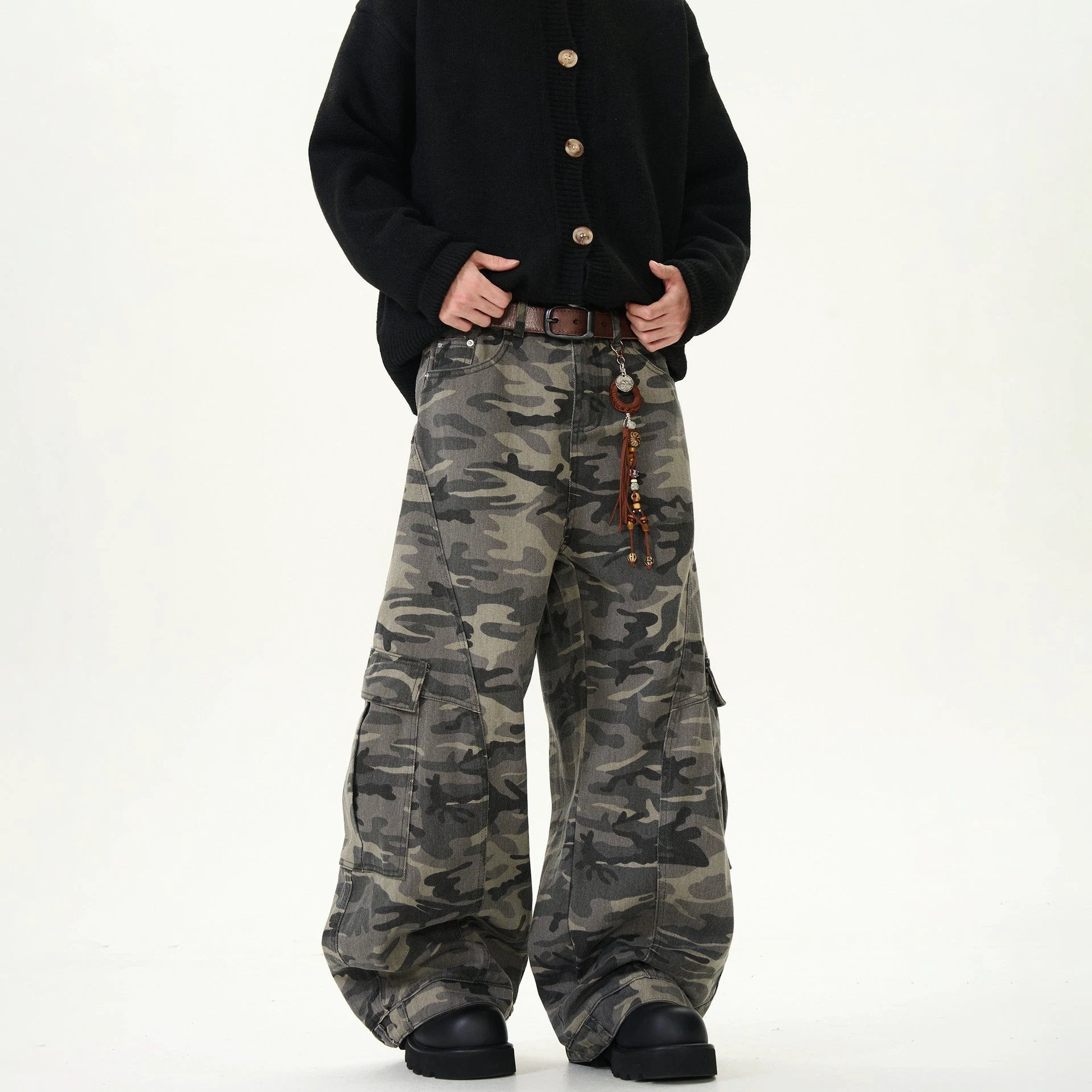 Men's Camouflage Loose Casual Retro Machete Jeans by GJG Denim